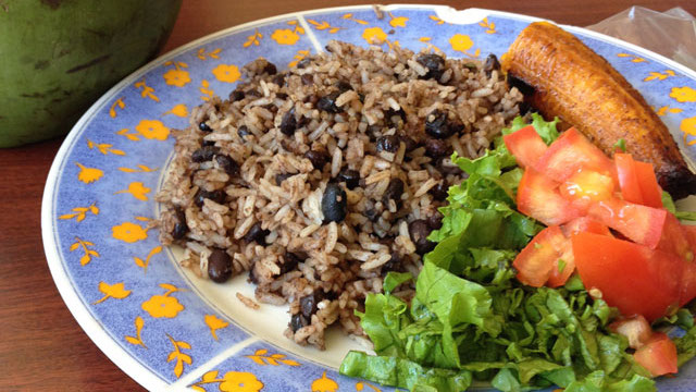 Traditional Gallo pinto from Costa Rica