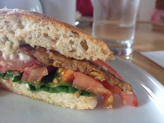 Two Whales Coffee Shop Tempeh Lettuce Tomato (TLT) Sandwich