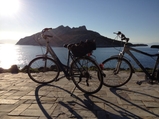 Bike riding on Aegina Island, Greece