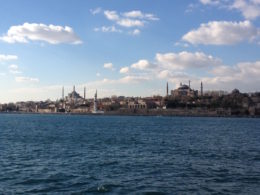 View of the Hagia Sophia and the Blue Mosque from the Bosphorus