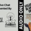 Image with a grey background and an illustration on the right third of a white hand holding a piece of string with animals attached to it dangling over a number of hands of different colours below. This illustration is accompanied with text that says “Veganism in an oppressive world. A vegans of colour community project. Edited by Julia Feliz Brueck.” To the left of the illustration and text is a vertical black bar with white text that says “Audio Only”. Further to the left, text says “A live chat presented by:” with two black and white logos for T.O.F.U. Magazine and Sanctuary Publishers below.